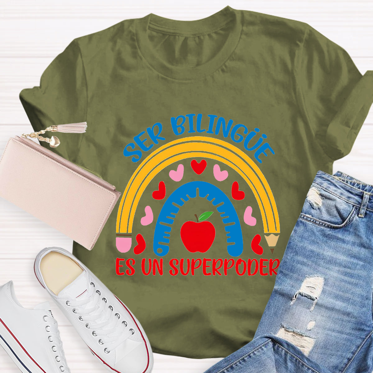 Ser Bilingue Es Un Super Poder Spanish Teacher T-Shirt