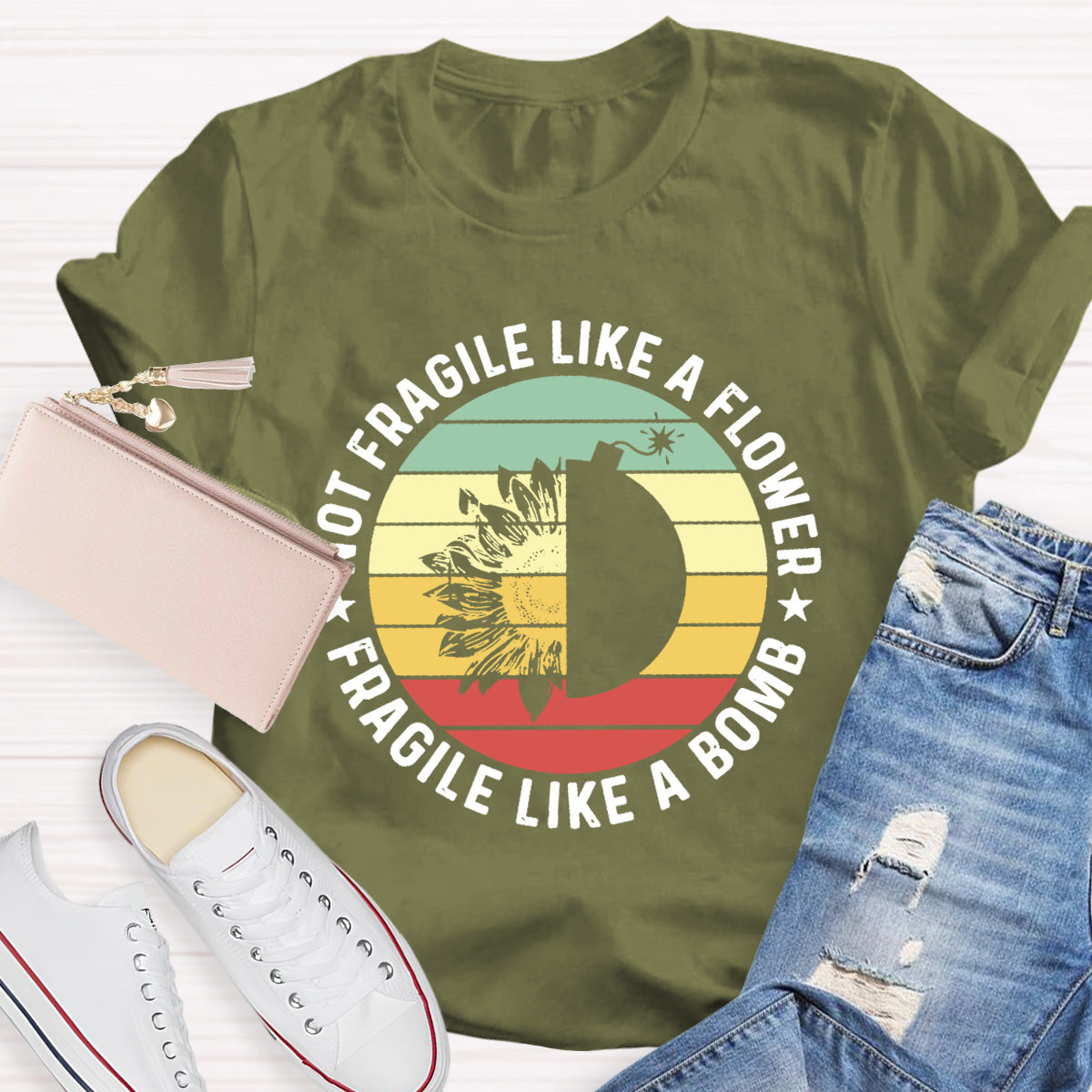 Fragile Like A Bomb Girl Power Teacher T-Shirt
