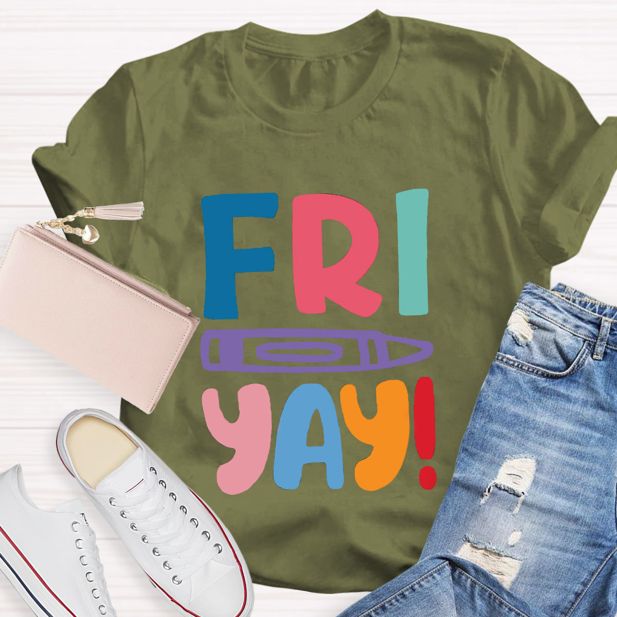 Fri Yay Pencil Teacher T-Shirt