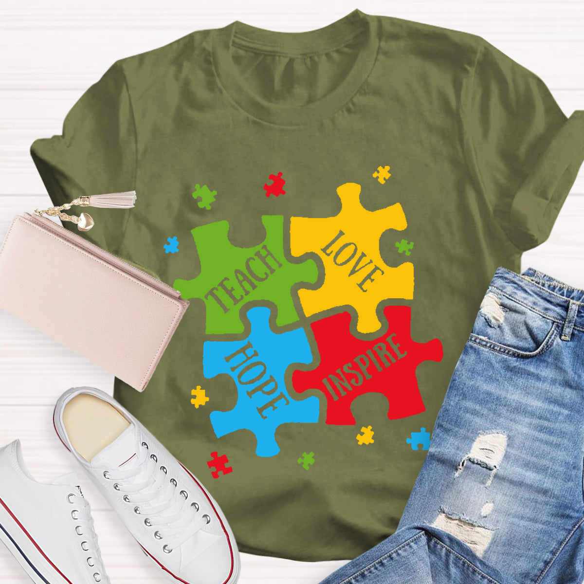 Teach Love Hope Inspire Teacher T-Shirt