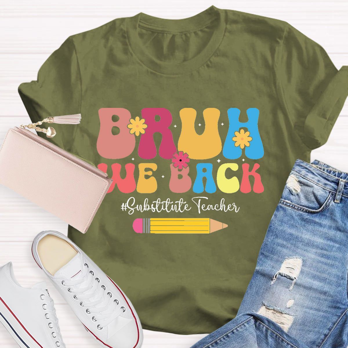 Bruh We Back Substitute Teacher T-Shirt
