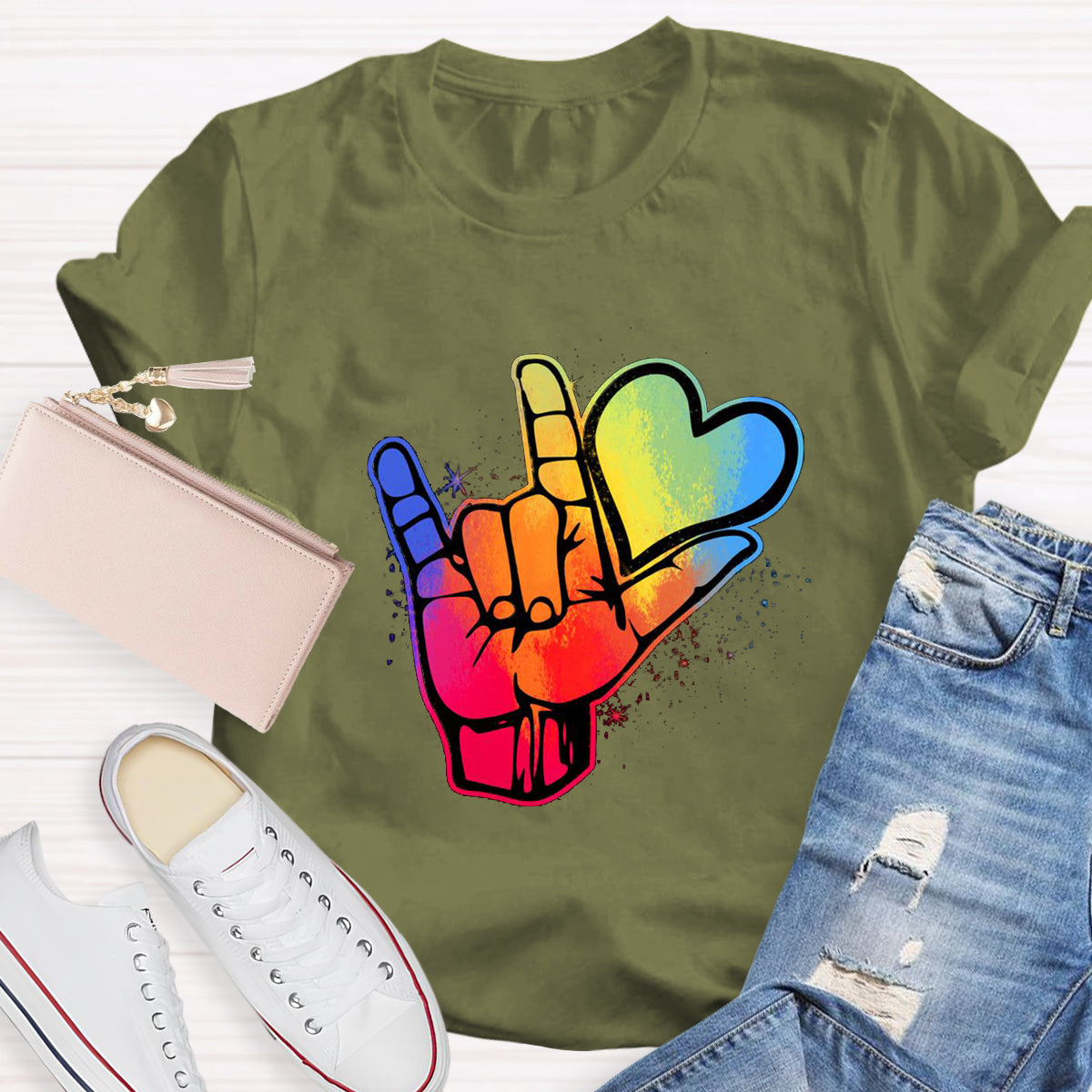 Love Sign Hand Teacher T-Shirt