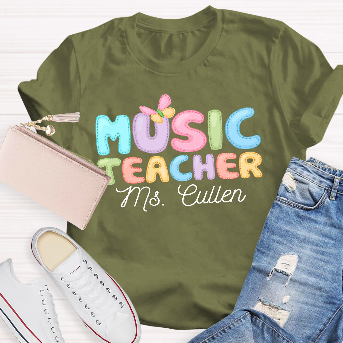 Personalize Name Music Teacher T-Shirt
