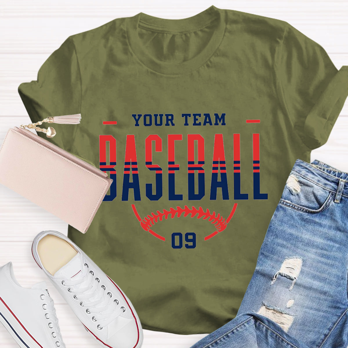 Personalized Team Name And Number Teacher T-Shirt