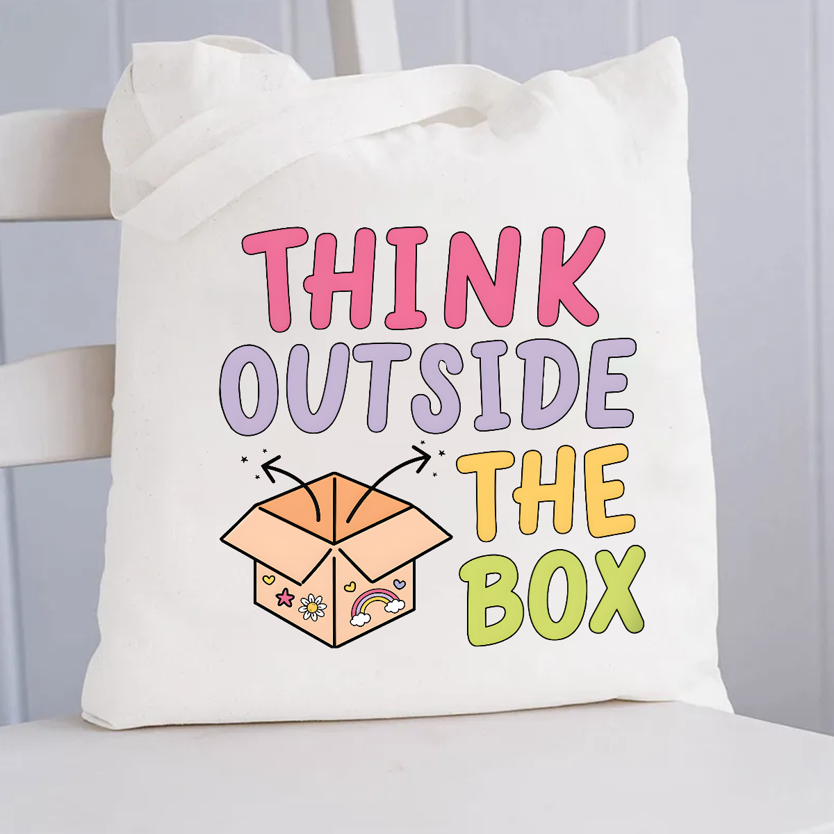 Think Outside The Box Canvas Tote Bag