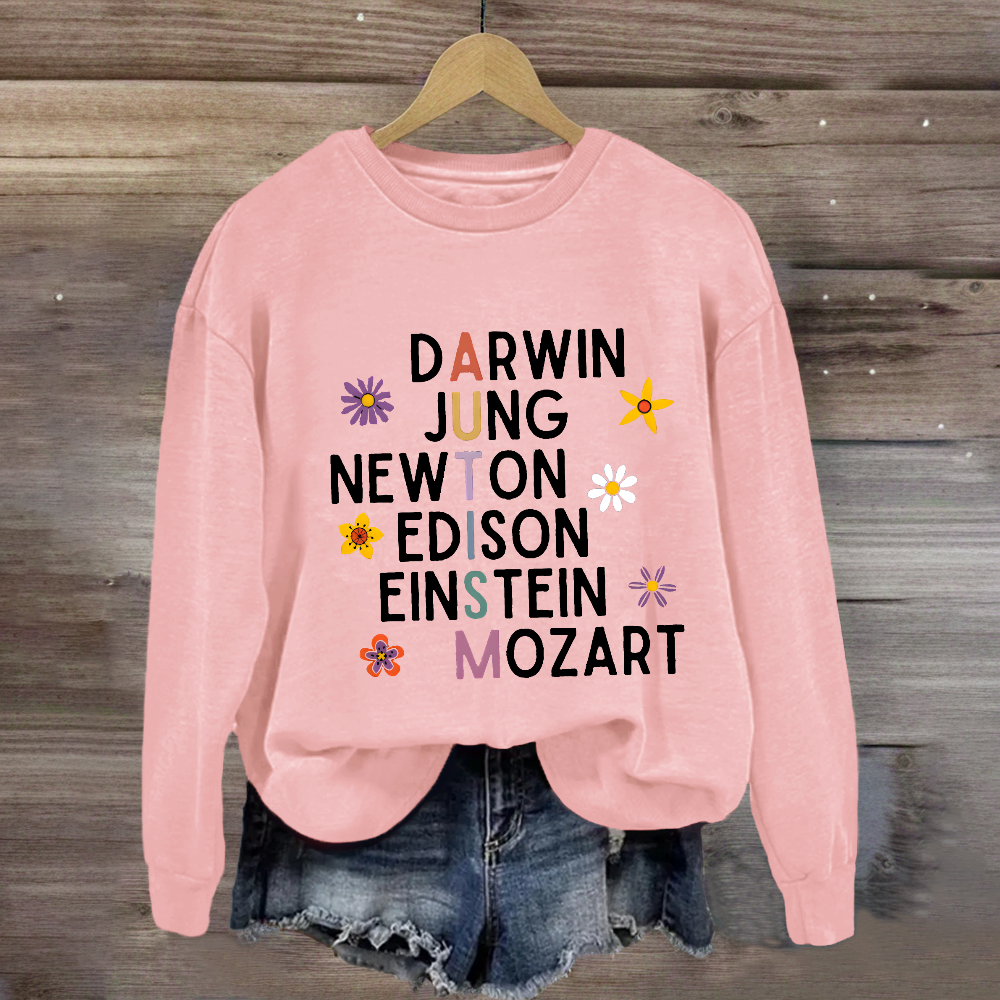 Darwin Jung Newton Einstein Edison Mozart Autism Sweatshirt
