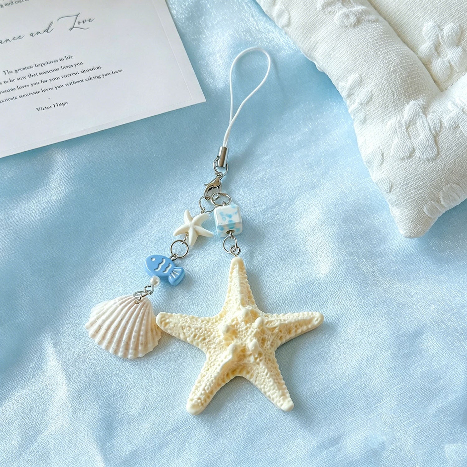 Natural Seashell Decorative Keychain & Versatile Starfish Phone Charm