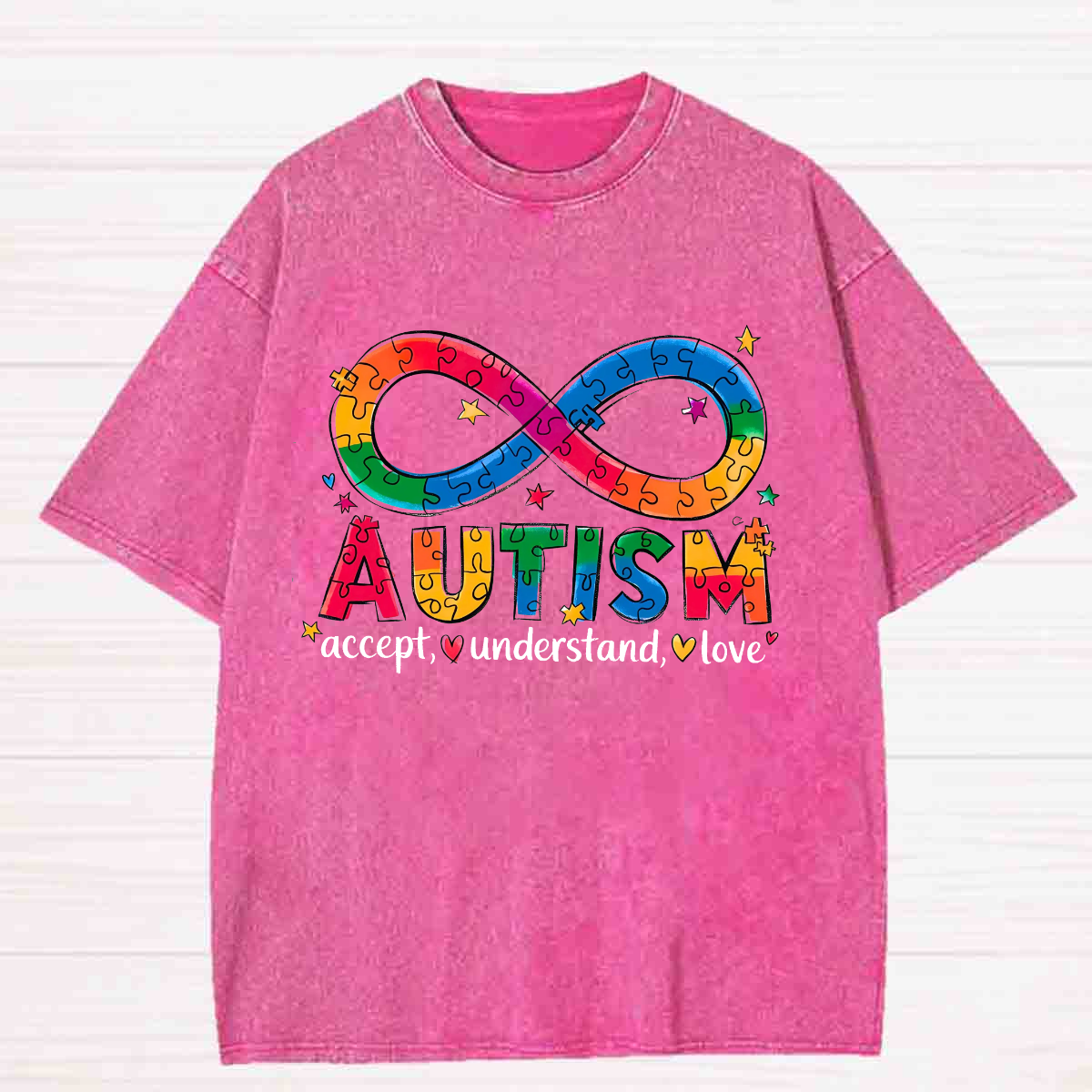 Autism Accept Washed T-shirt