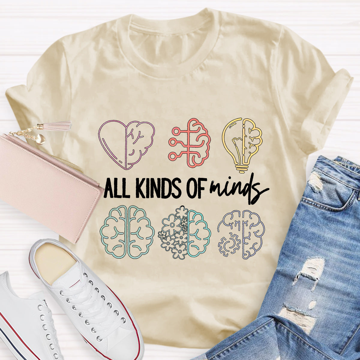 Minds Of All Kinds Brains Teacher T-Shirt