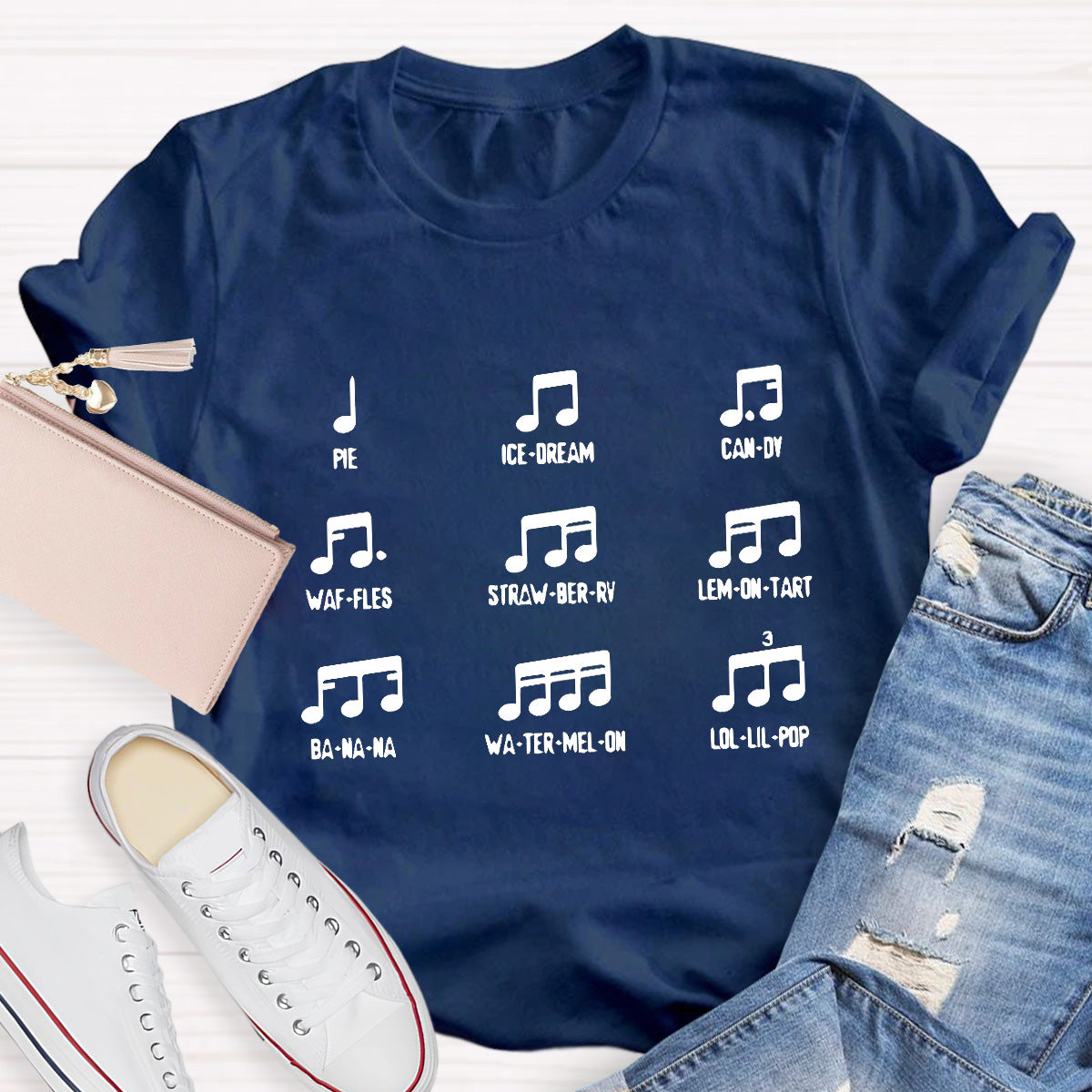Pie Banana Candy Music Teacher T-Shirt