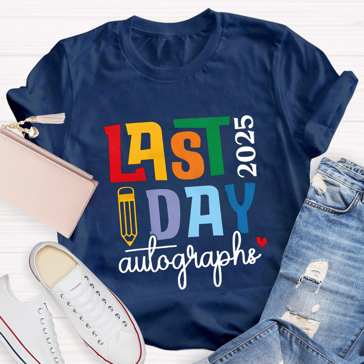 Personalized Year Last Day Pencil  Teacher T-Shirt
