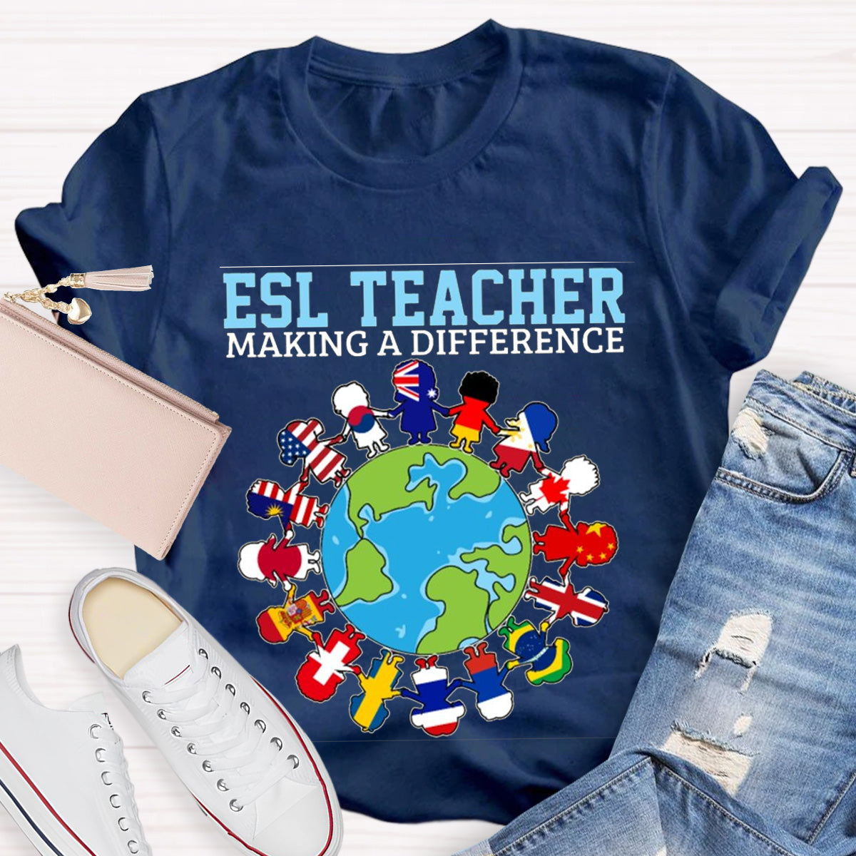 Esl Teacher Marking A Difference Teacher T-Shirt