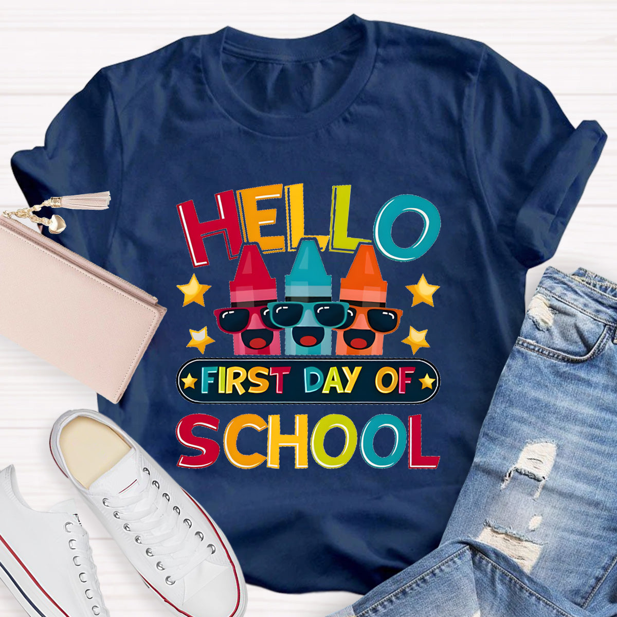 Hello First Day Of School Teacher T-Shirt