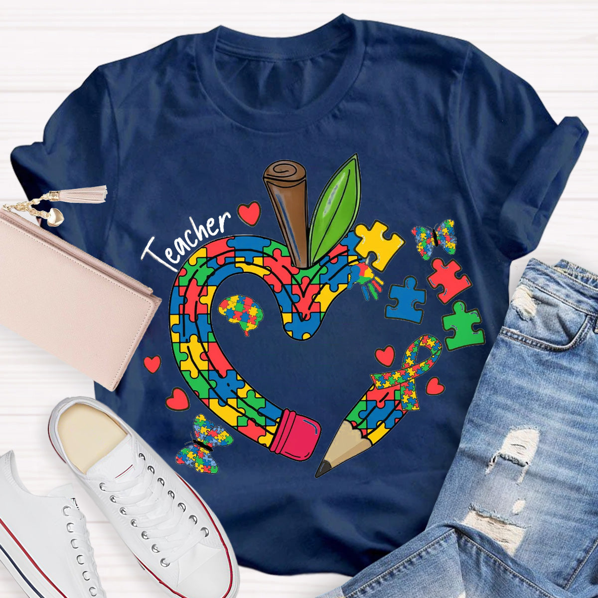 Teacher Apple Pencil Teacher T-Shirt