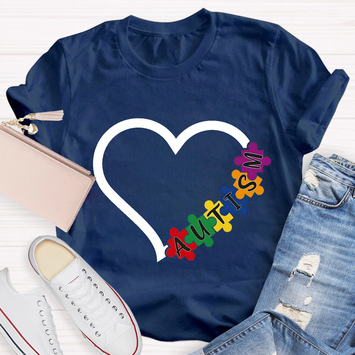 Autism Heart Teacher T-Shirt