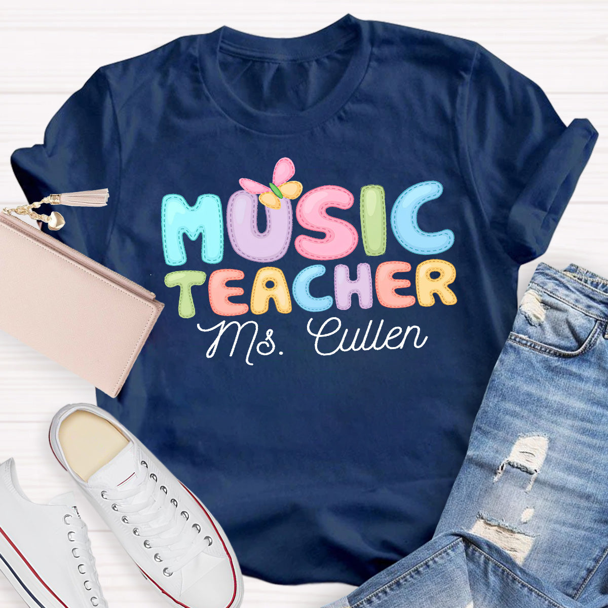Personalize Name Music Teacher T-Shirt