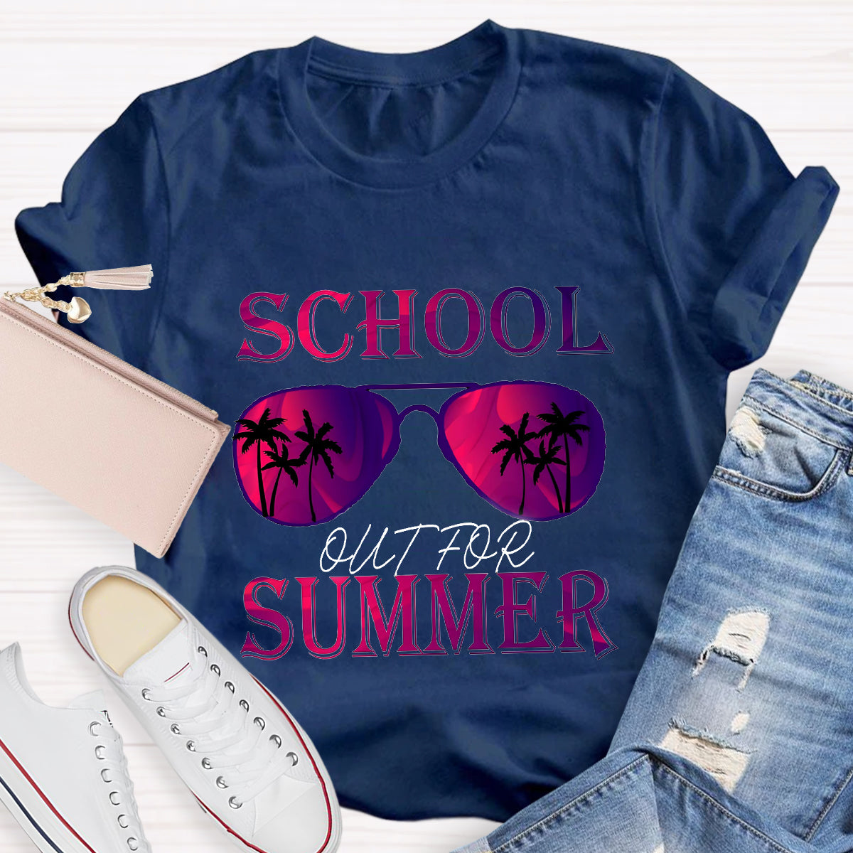 Summer Beach School Out For Summer Teacher T-Shirt