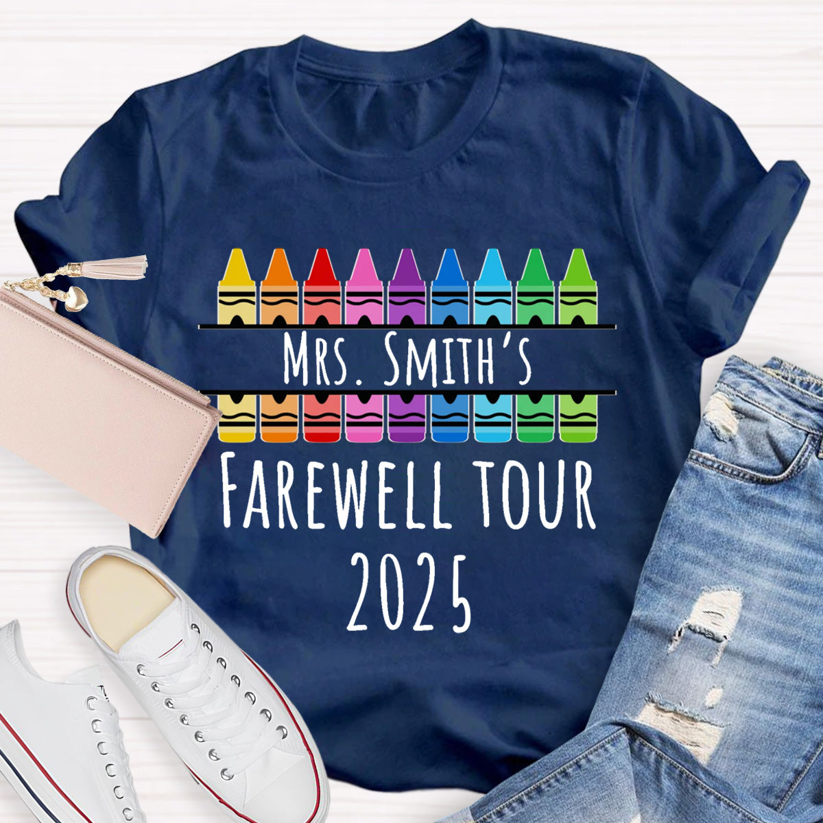 Personalized Name And Year Farewell Tour Teacher T-Shirt