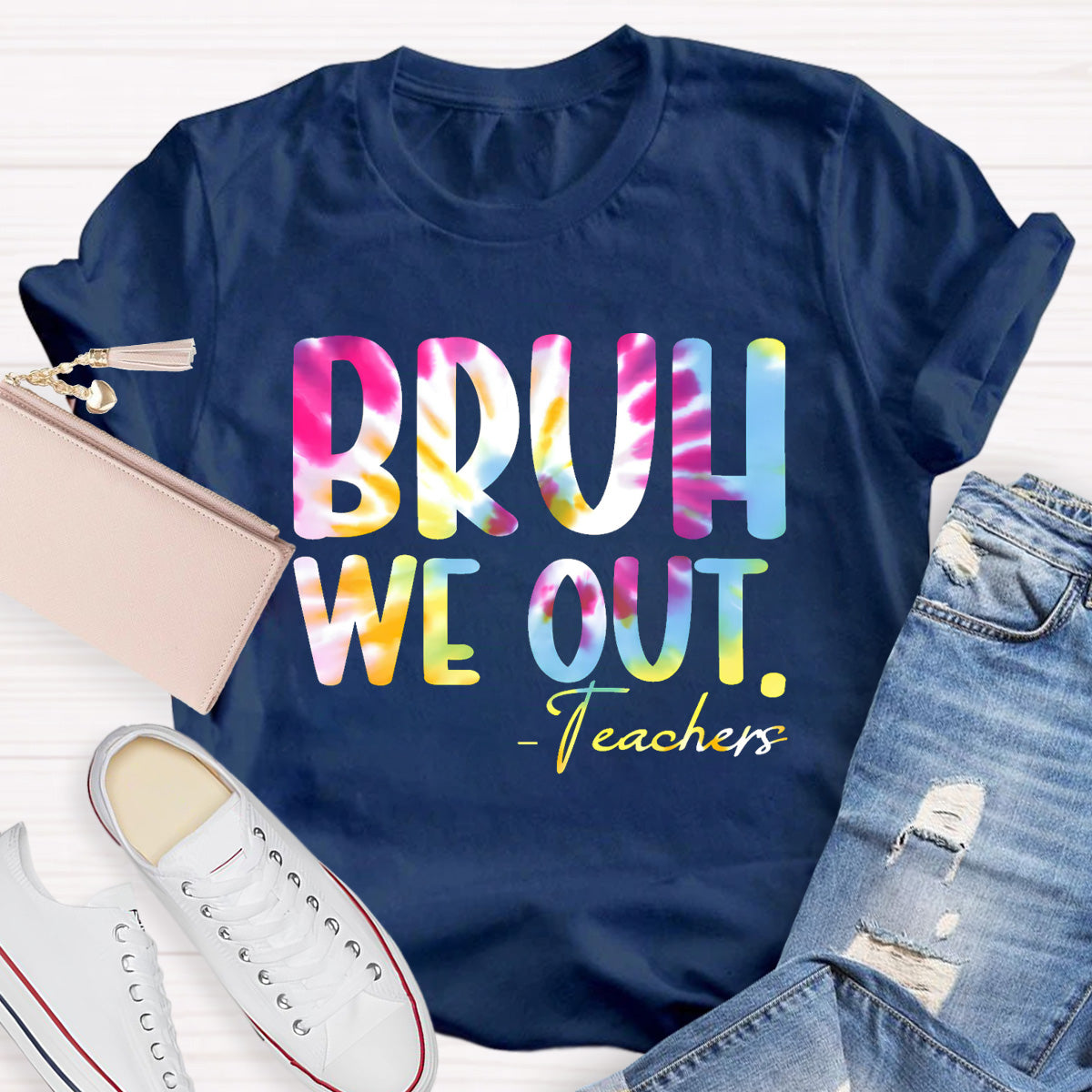 Coloful Bruh We Out Teachers T-Shirt
