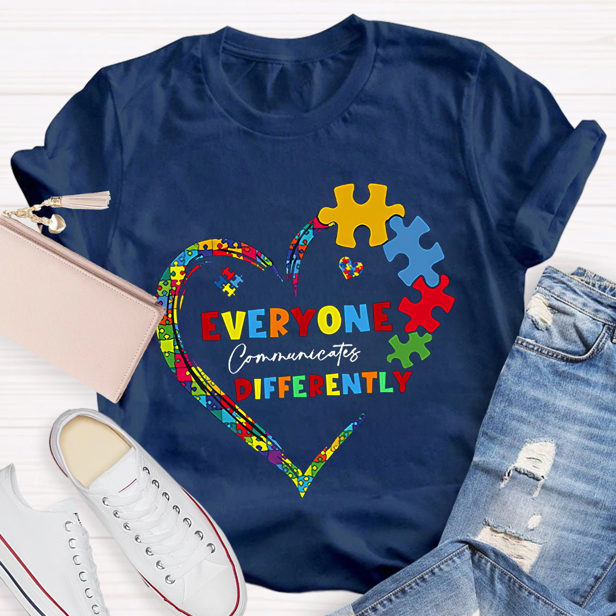 Everyone Communicates Differently Teacher T-Shirt