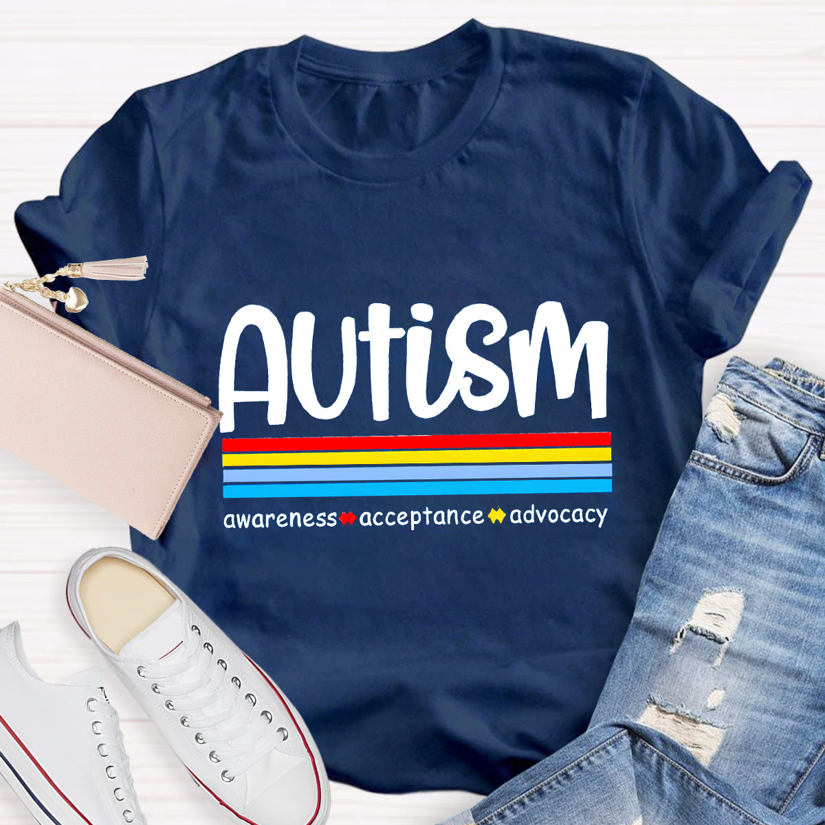 Autism Awareness Acceptance Advocacy Teacher T-Shirt