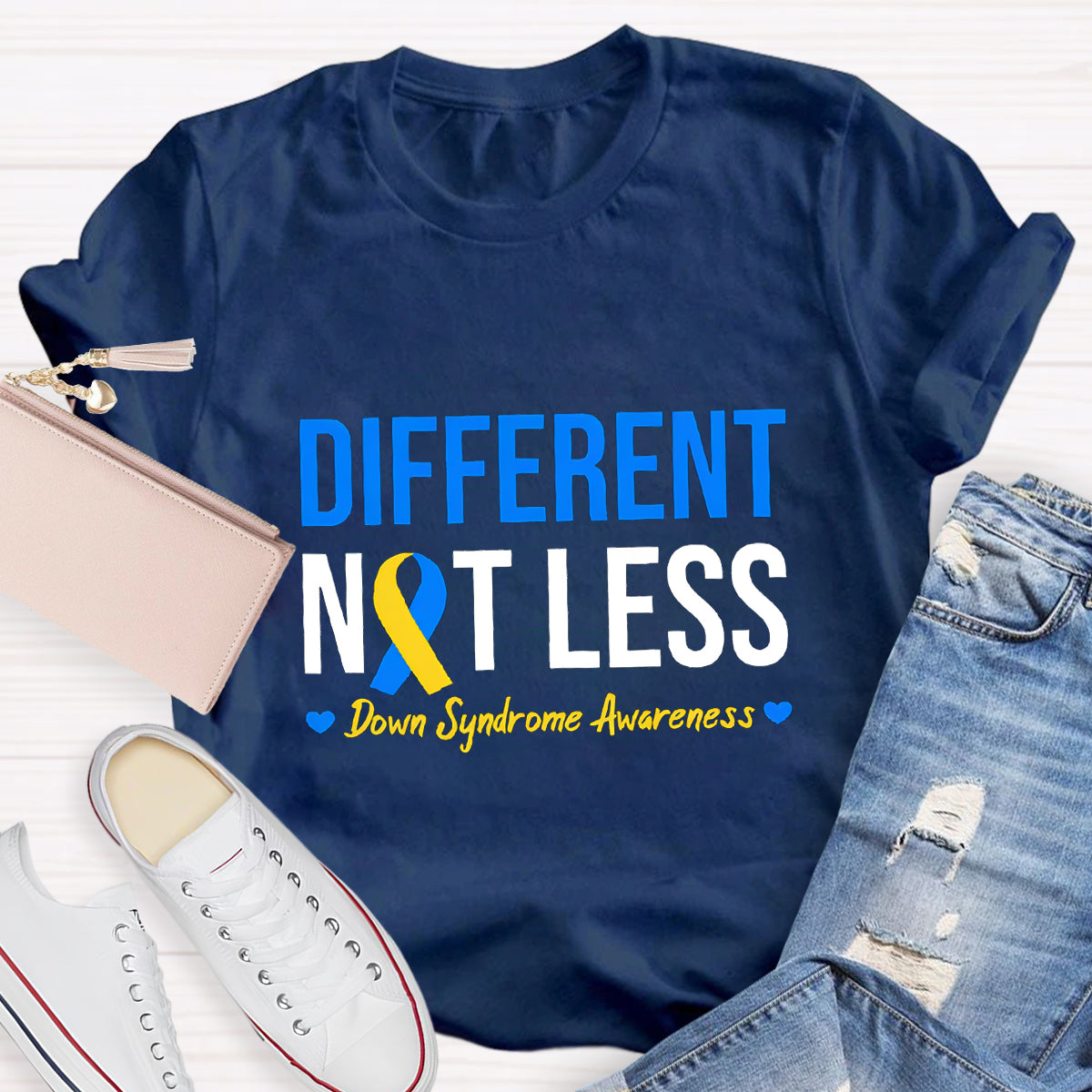 Different Not Less Down Syndrome Awarenes T-Shirt