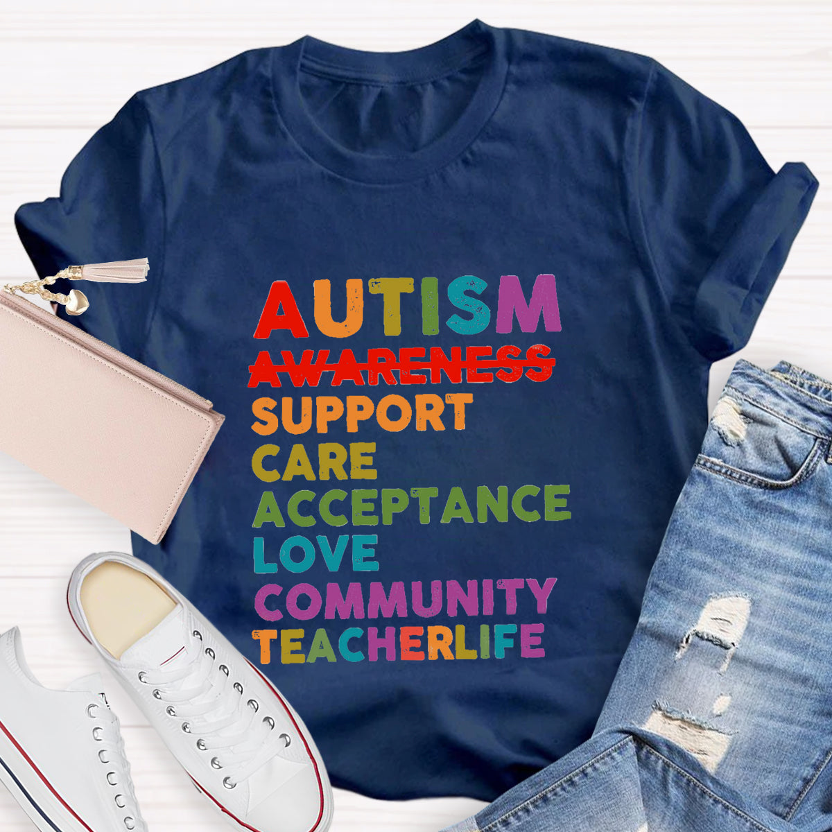Autism Support Care Acceptance Love Community T-Shirt