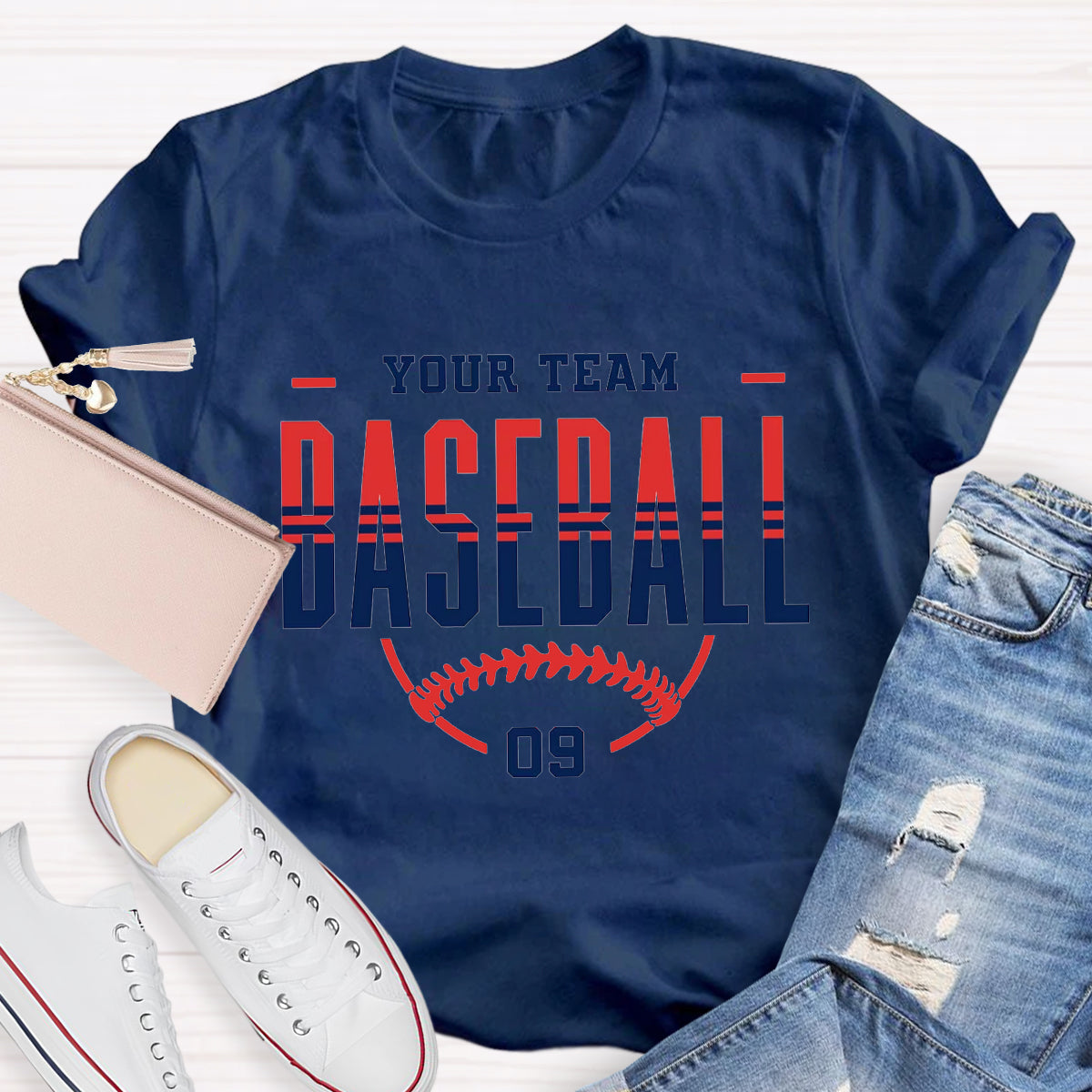 Personalized Team Name And Number Teacher T-Shirt