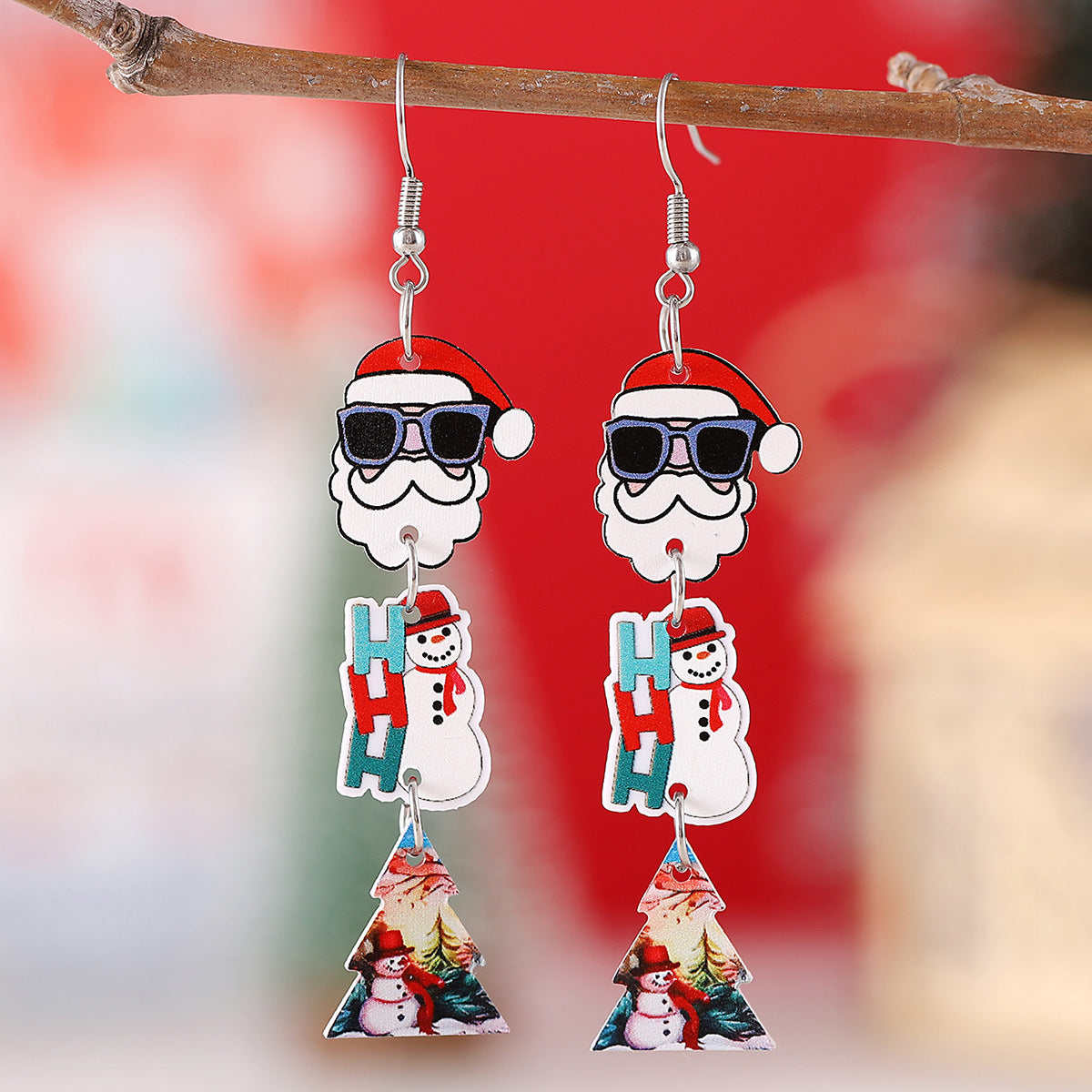 Santa Claus Christmas Tree Snowman HOHOHO Splicing Pendant