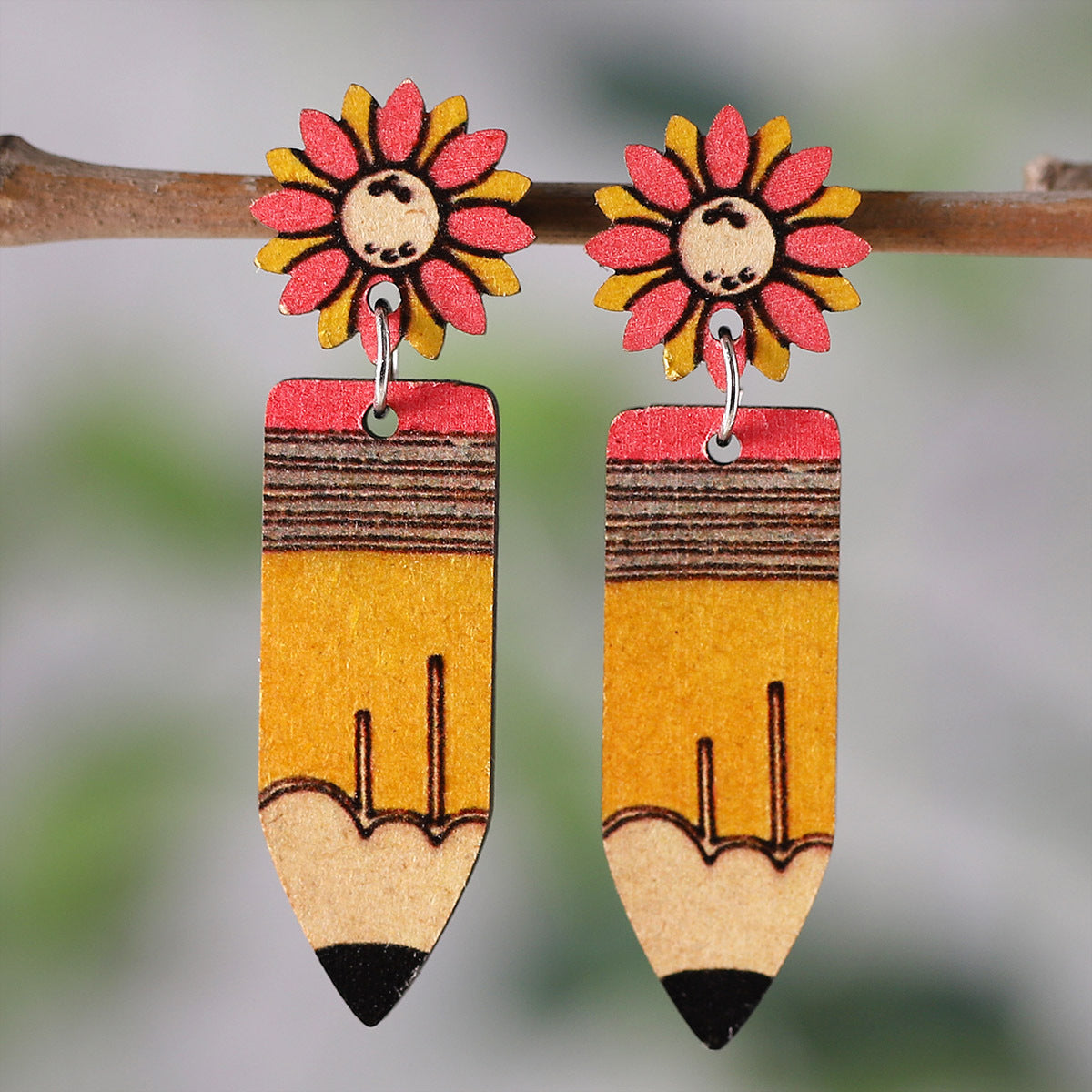 Sunflower Pencil Earrings
