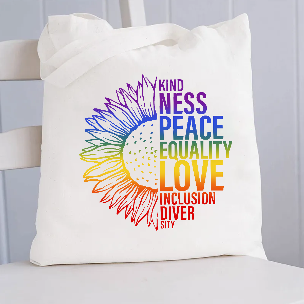 Kindness Peace Equality Love Canvas Tote Bag