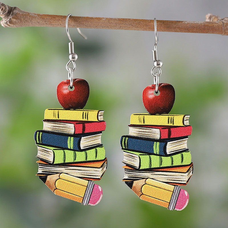 Heart-Shaped Textbook Earrings
