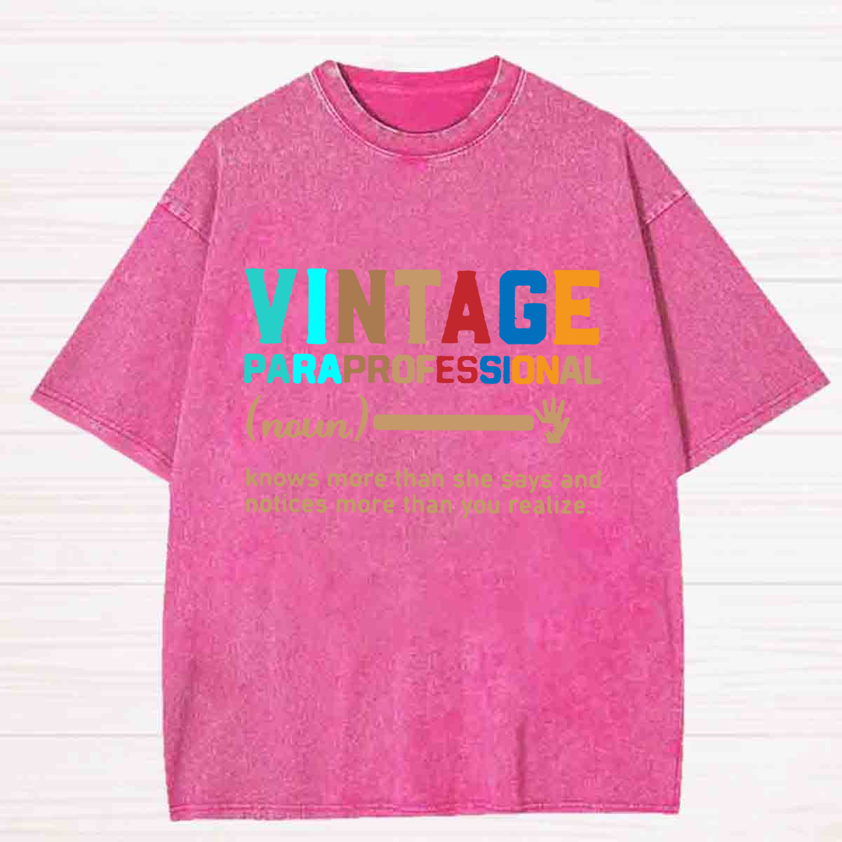 Vintage Paraprofessional Teacher Washed T-shirt