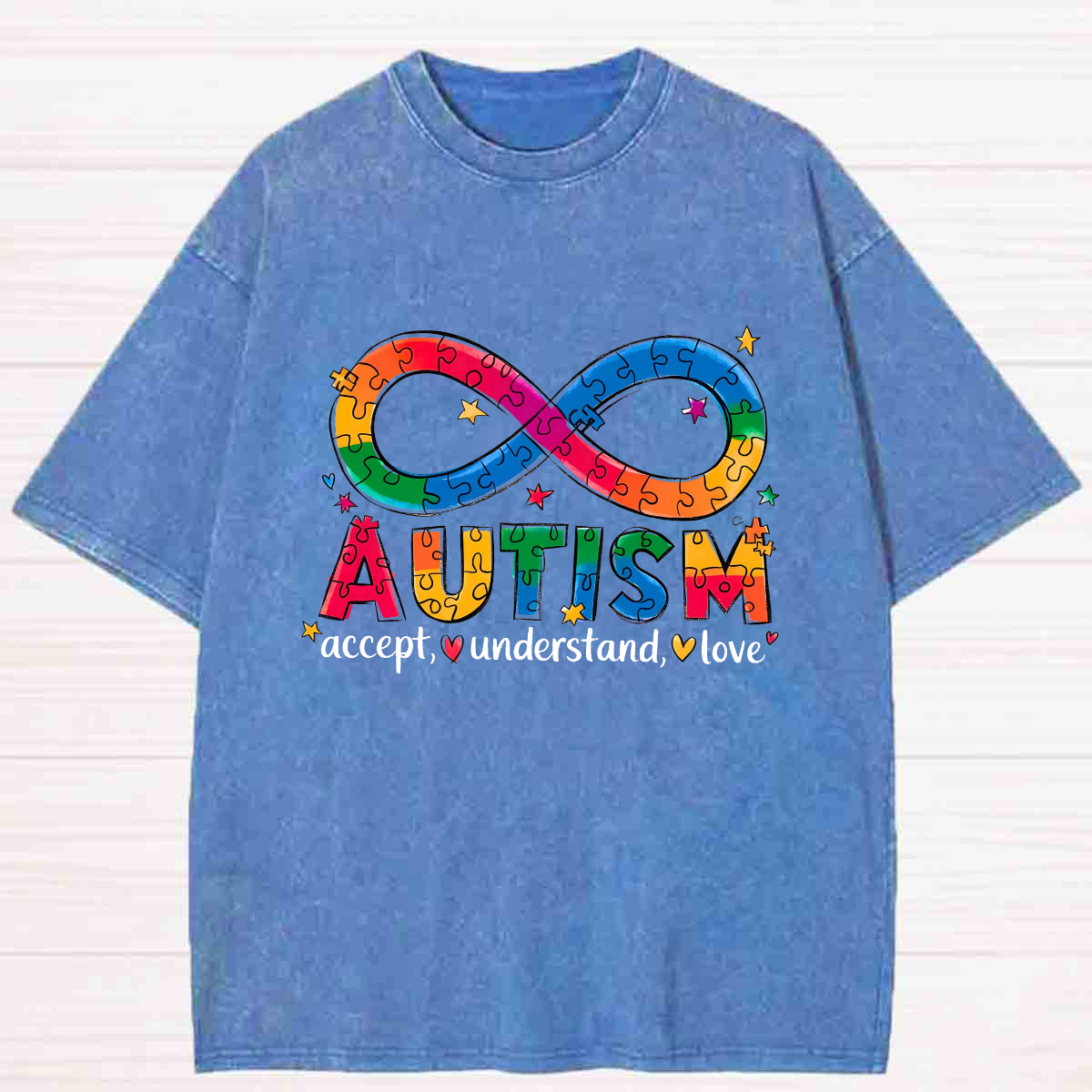 Autism Accept Washed T-shirt