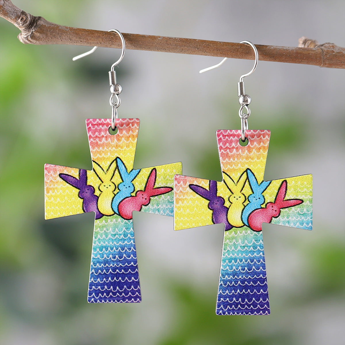 Easter Bunny Dwarf Carrot Easter Egg Heart Earrings