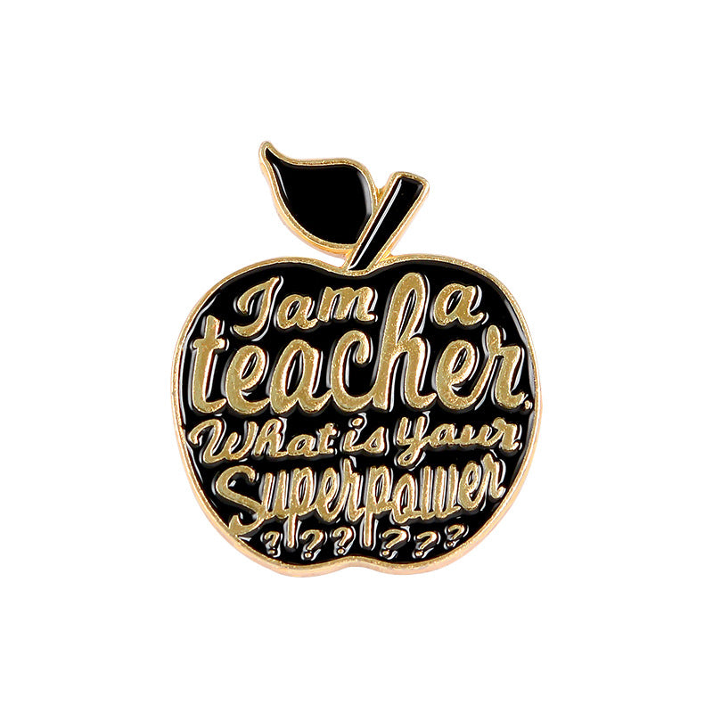 Cartoon Apple Alloy Enamel Brooch