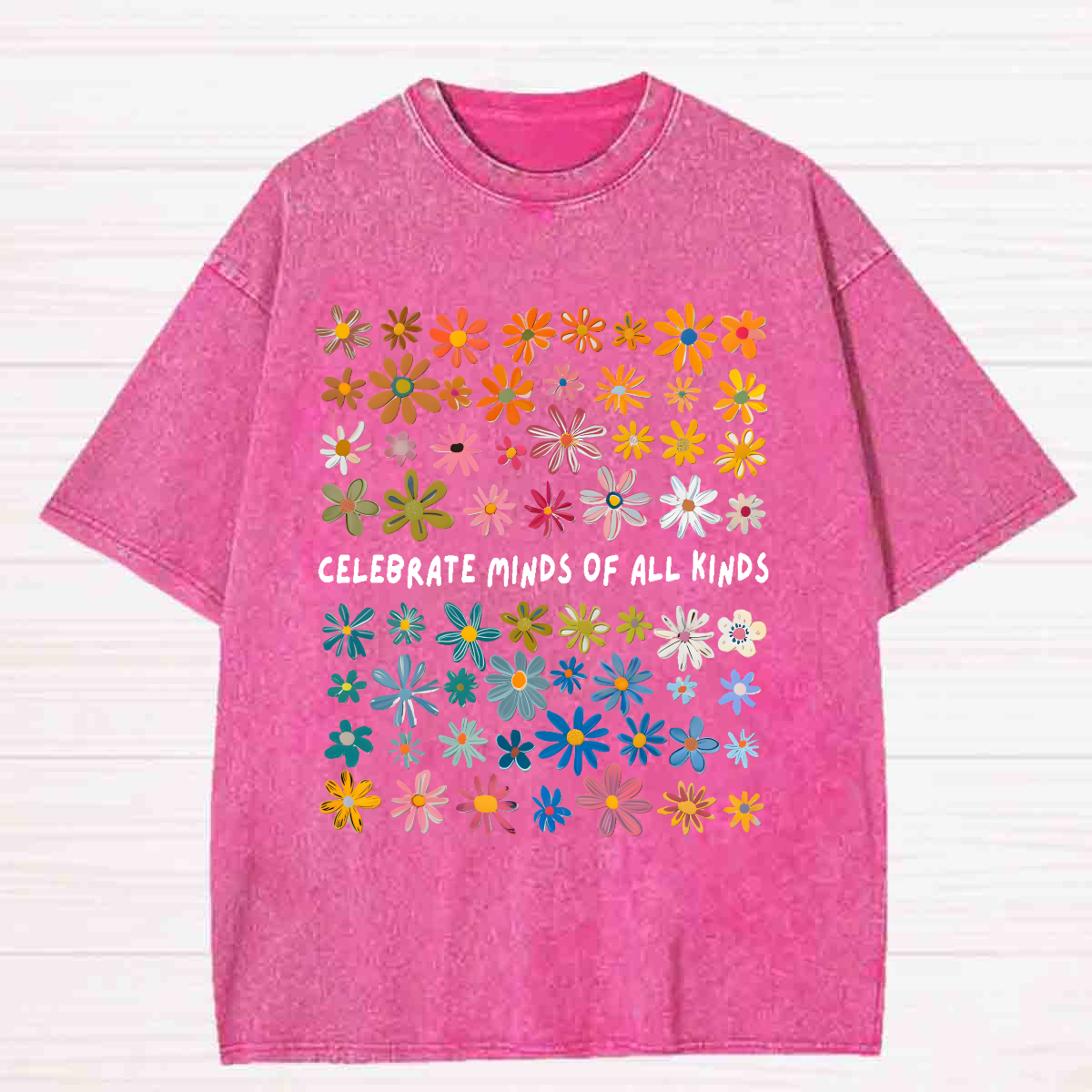 Celebrate Minds of All Kinds Floral Washed T-shirt