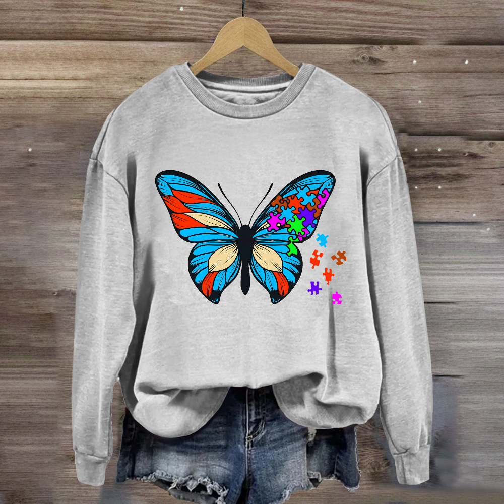 Butterfly Autism Awareness Day Promoting Love And Acceptance Sweatshirt