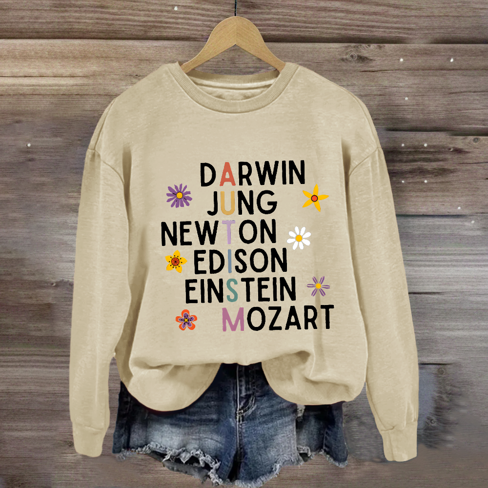 Darwin Jung Newton Einstein Edison Mozart Autism Sweatshirt