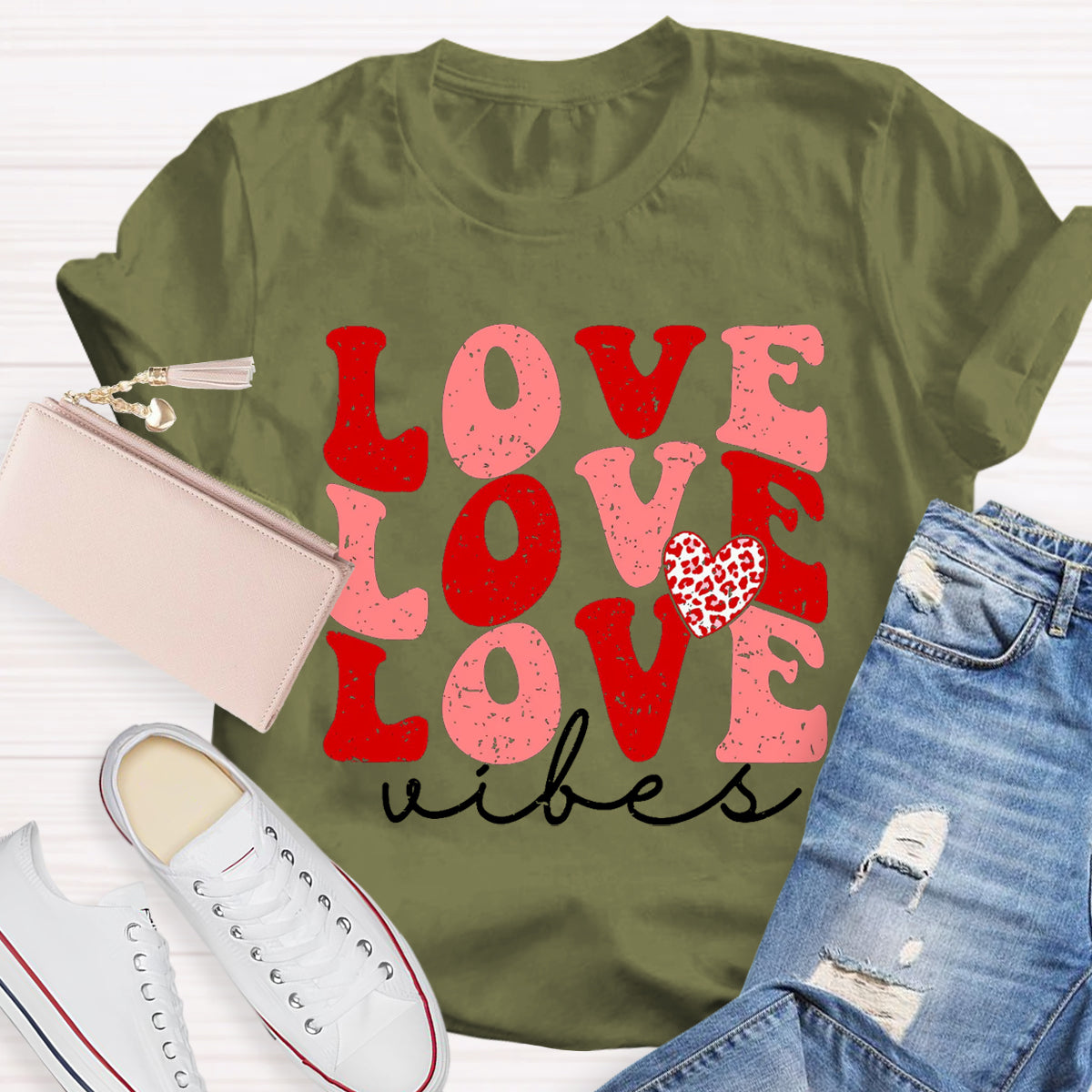Love Vibes Valentine's Day Teacher T-Shirt