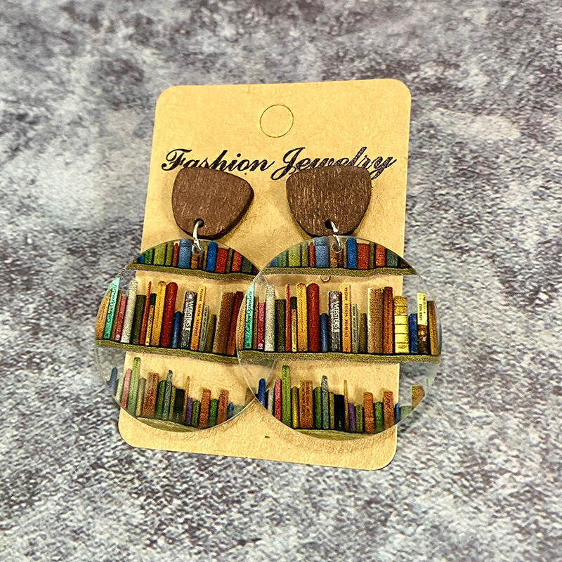 Interlocking Bookshelf Acrylic Earrings