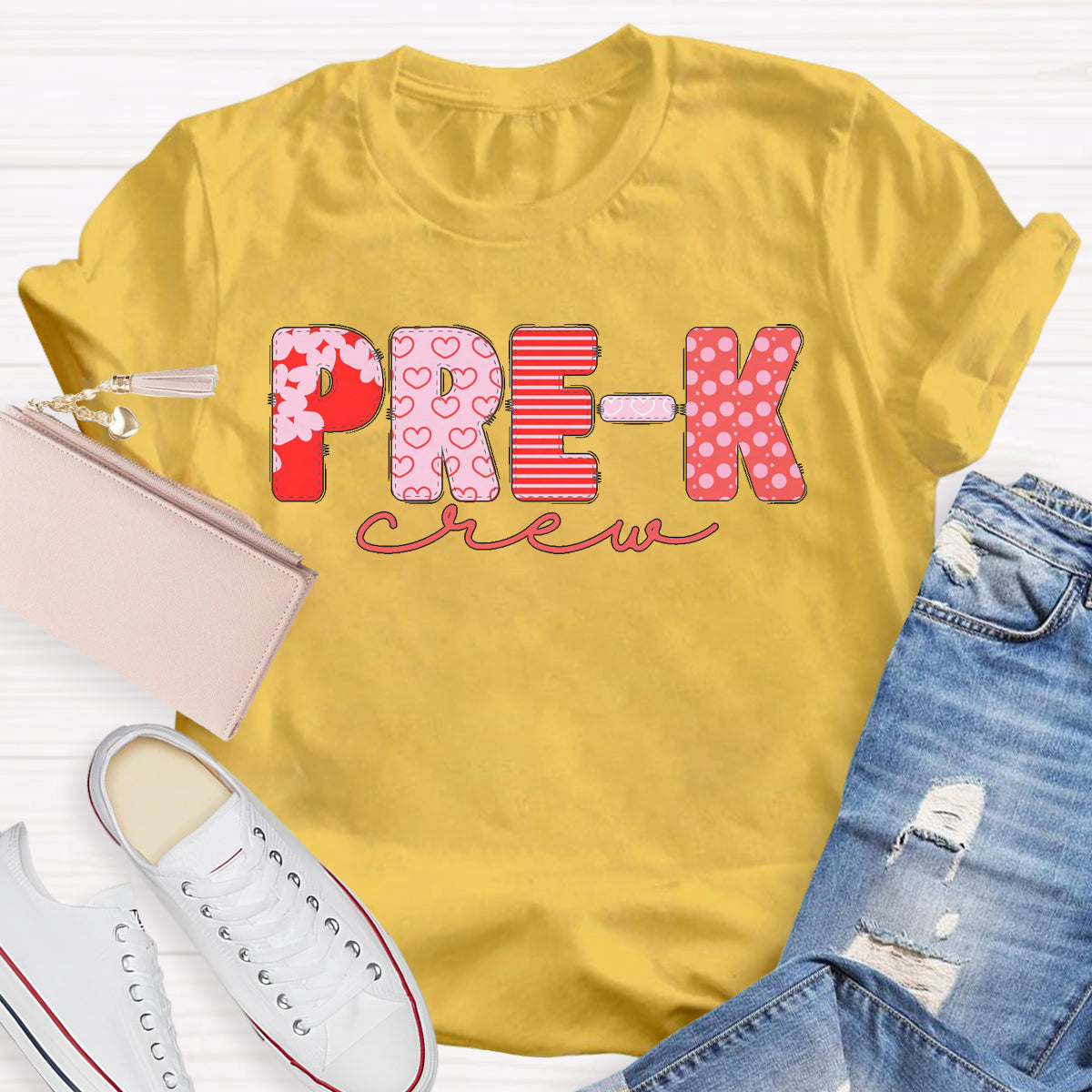 Valentine's Pre-K Crew Teacher T-Shirt