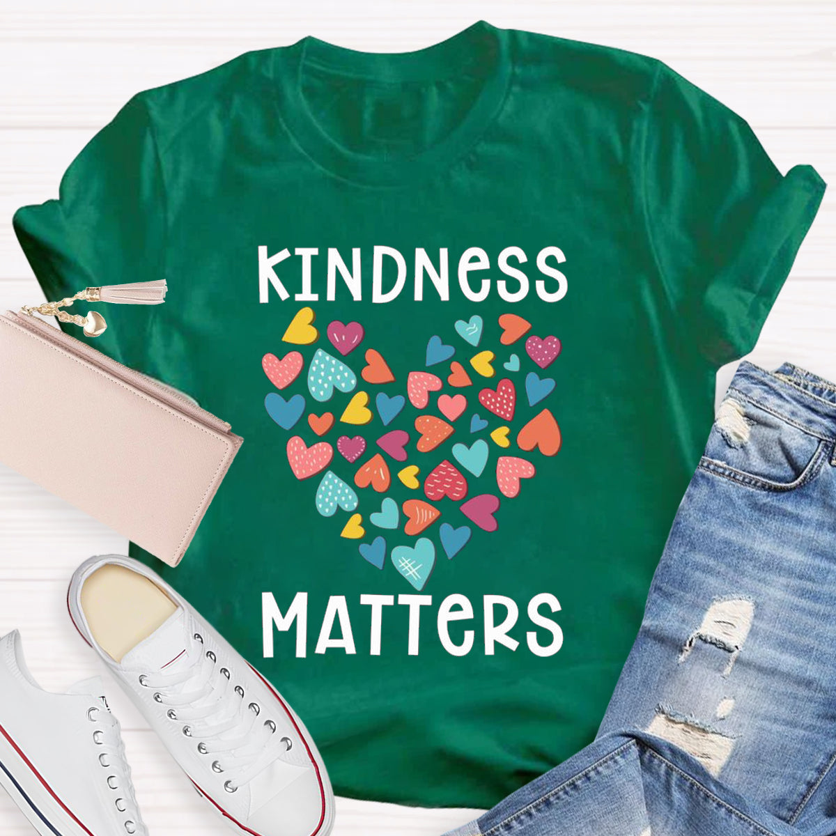 Kindness Matters Colorful Heart T-Shirt