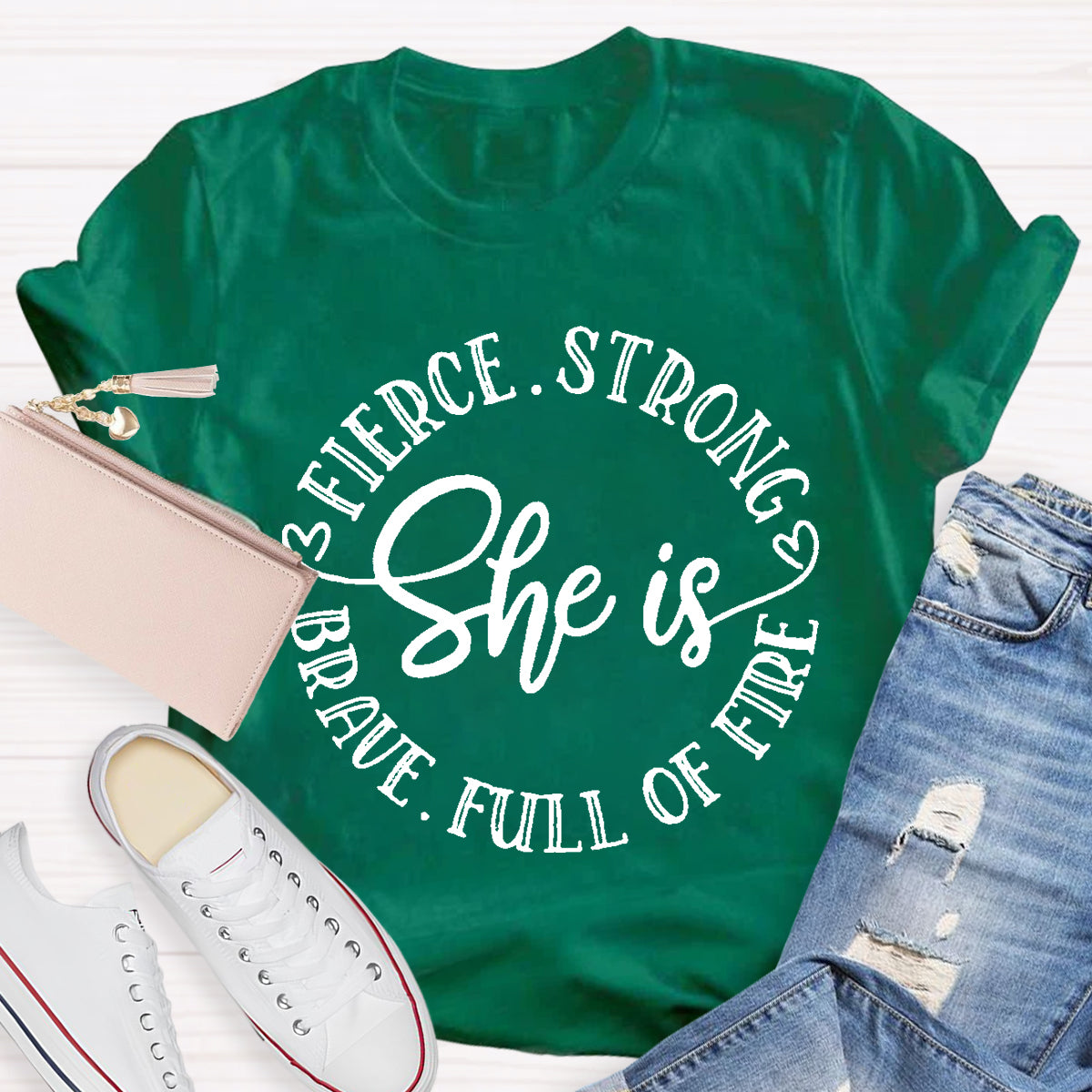 She Is Brave Full Of Fire Fierce Strong T-Shirt