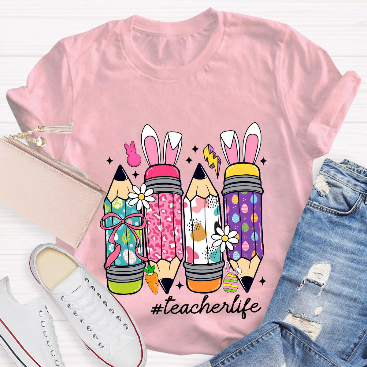 Easter Pencil Teacher life T-Shirt