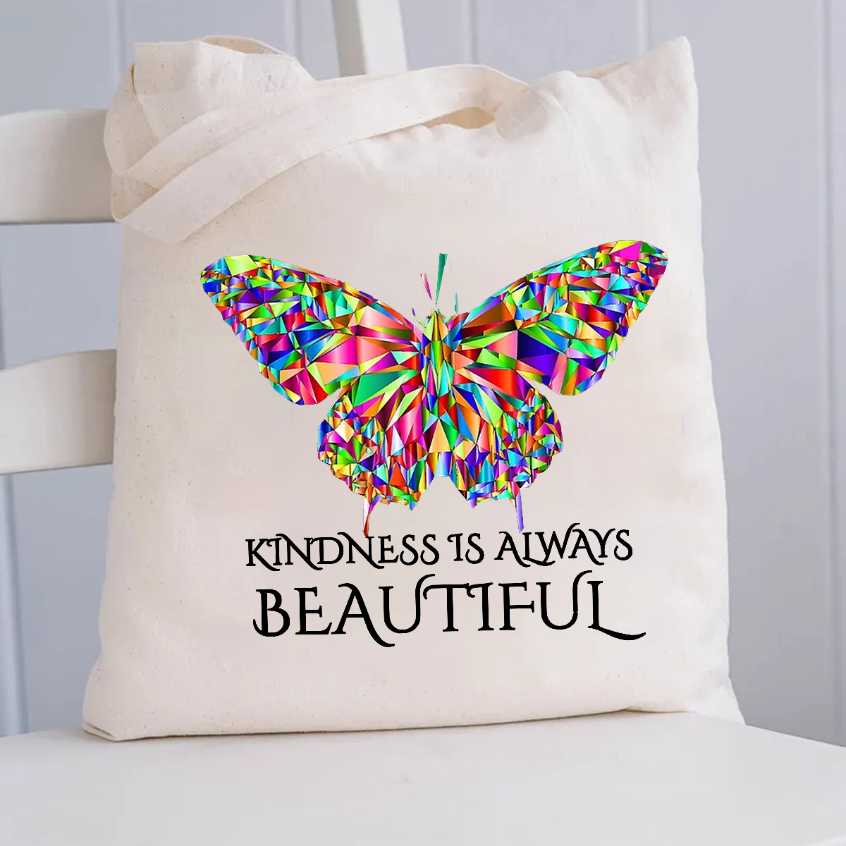 Kindness Is Always Beautiful Butterfly Canvas Tote Bag