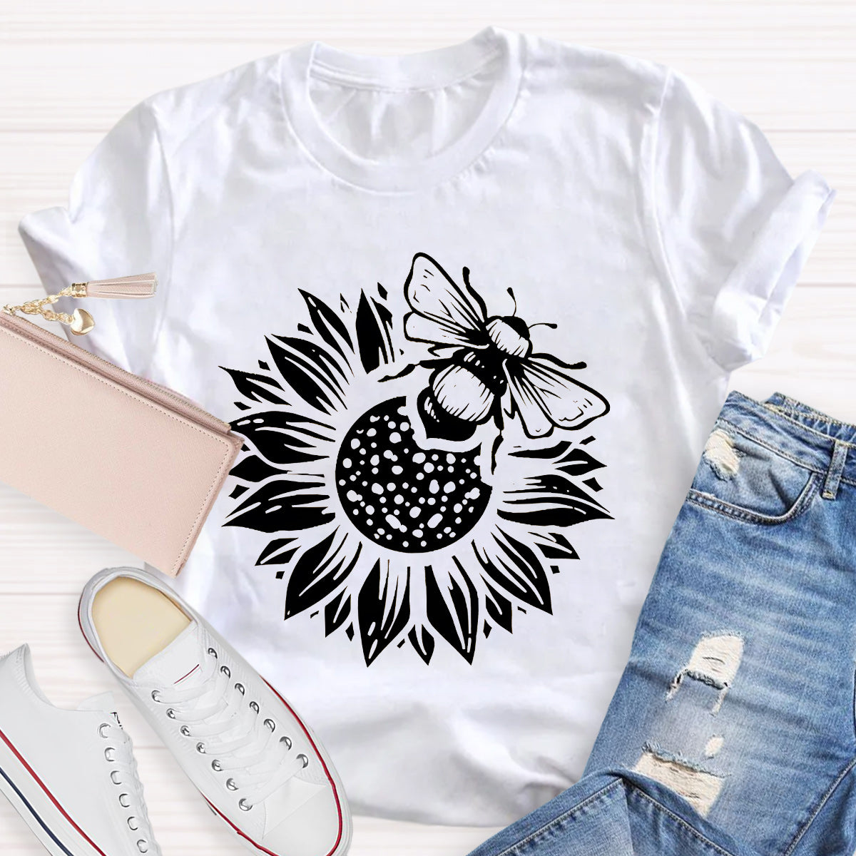 Bee Kind Sunflower Teacher T-Shirt