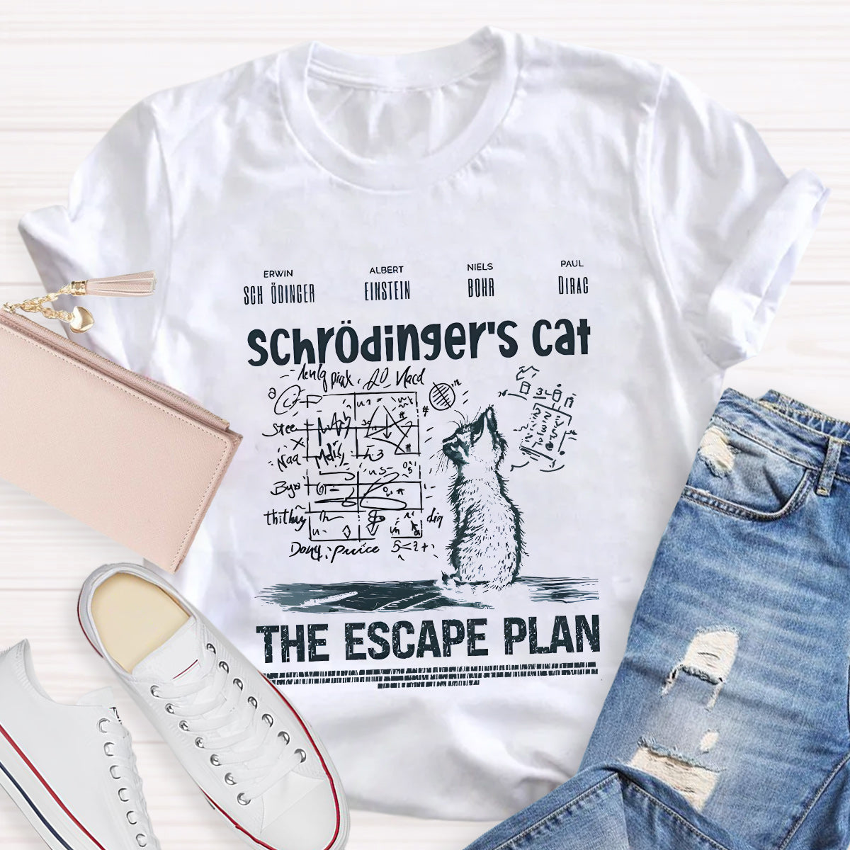 Schrödinger's Cat Escape Plan Math Teacher T-Shirt