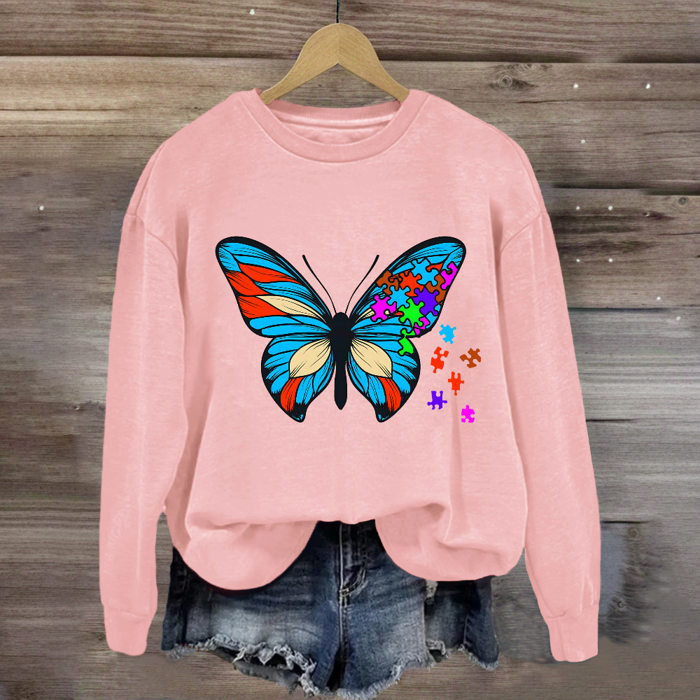 Butterfly Autism Awareness Day Promoting Love And Acceptance Sweatshirt