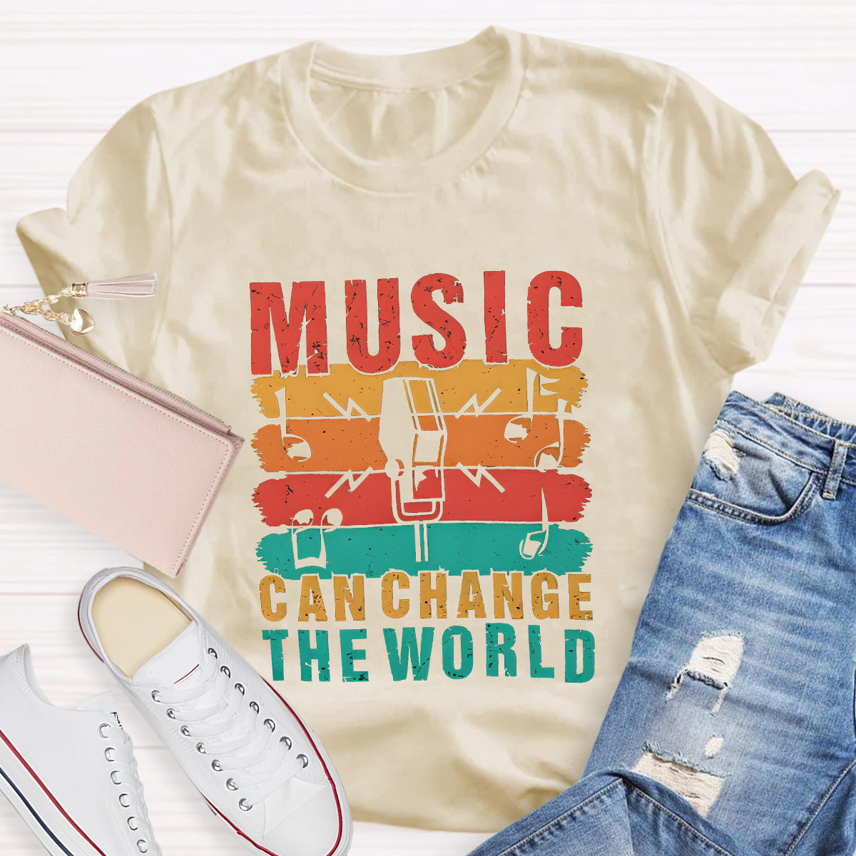 Music Can Change The World Teacher T-Shirt